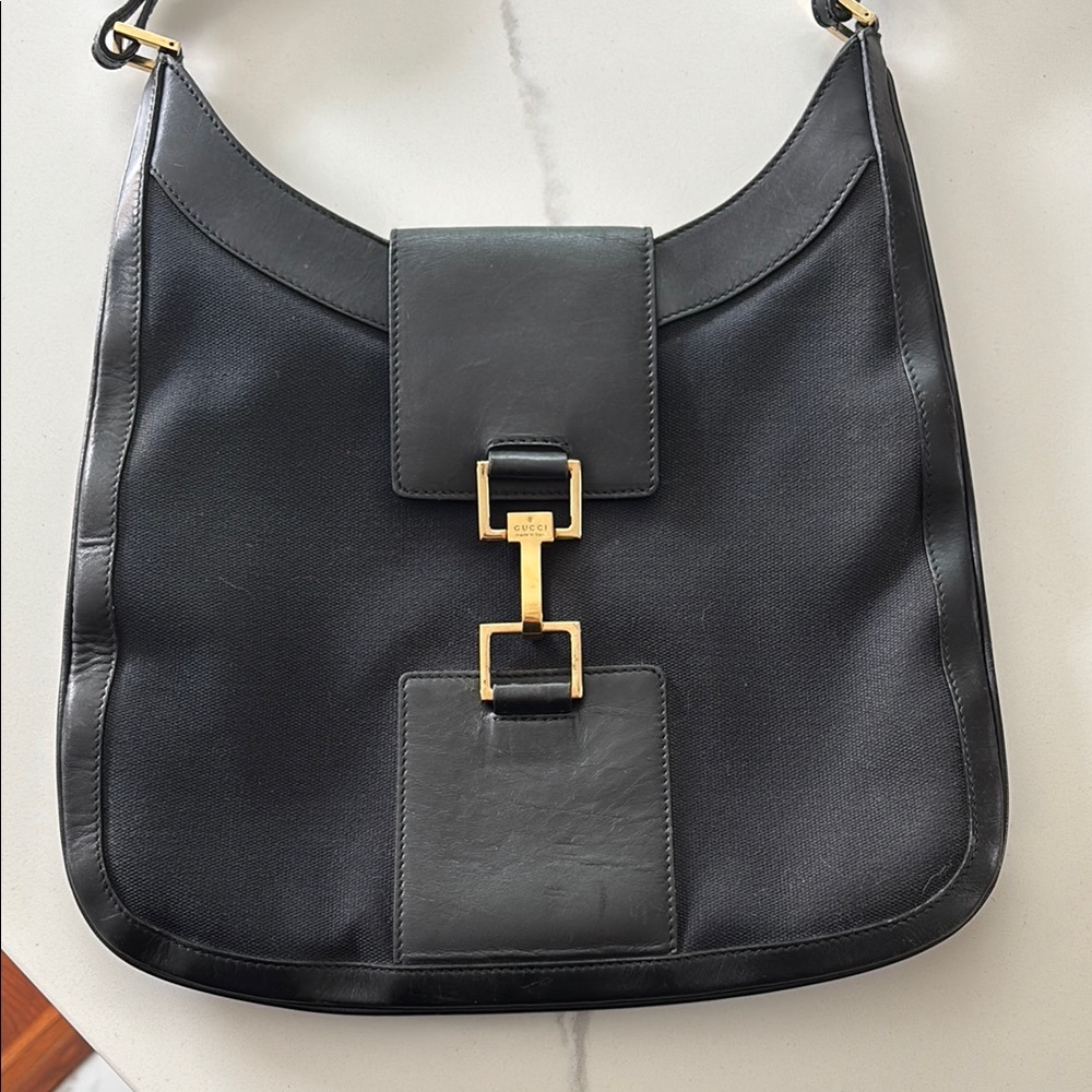 Vintage Gucci black shoulder bag